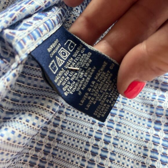 Robert Graham Intricate Geometric Weave Pattern French Cuff Button-Up Shirt XL - Picture 11 of 13